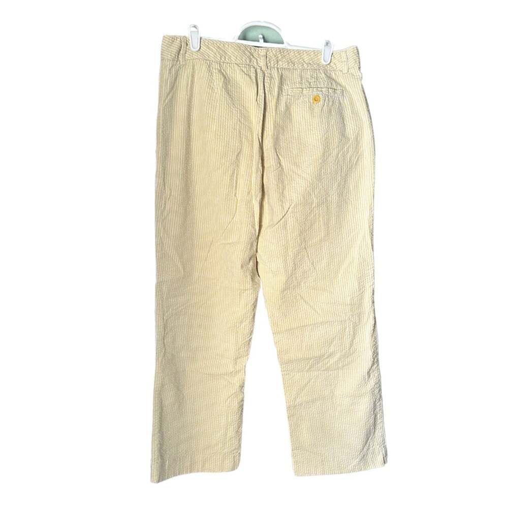 Vintage Lilly Pulitzer Yellow White Pin Stripes Cropped Beachy Pants Light 01225